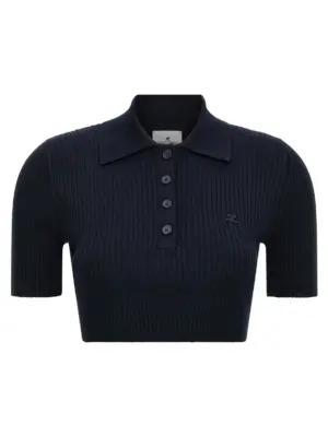 Ribbed polo shirt COURREGES Blue