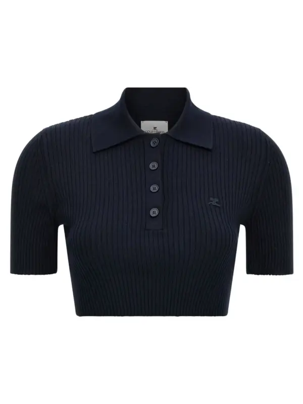 Ribbed polo shirt COURREGES Blue