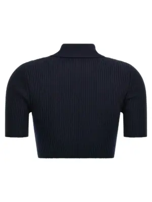 Ribbed polo shirt 125MPO046FI00017075 COURREGES Blue