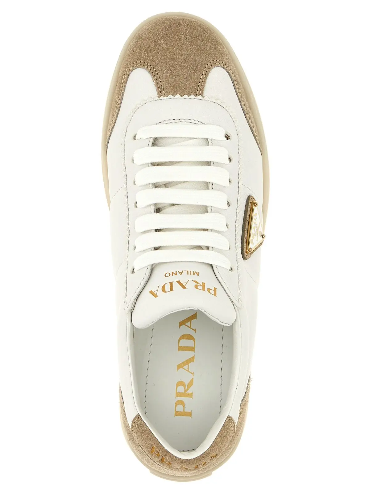 Кросівки Prada Downtown Bold Бежеві 4 'Downtown Bold' sneakers 100% lamb leather (Ovis aries) PRADA Beige