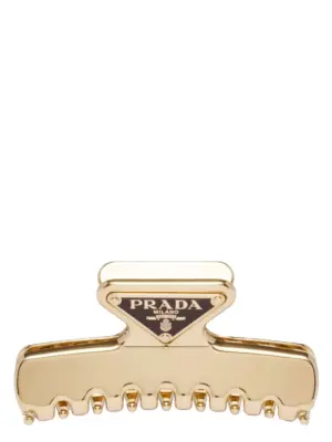 Triangle logo hair clip PRADA Gold