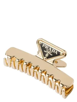 Triangle logo hair clip 1IF1032BA6F0056 PRADA Gold