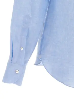 'Nigel' shirt 100% linen BORRIELLO Light Blue