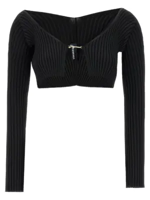 'Le Maille Pralu' cropped cardigan JACQUEMUS Black