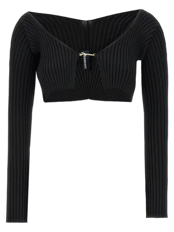 'Le Maille Pralu' cropped cardigan JACQUEMUS Black