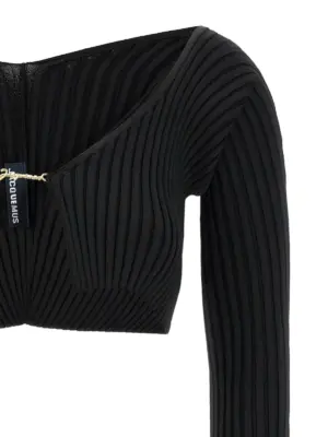 'Le Maille Pralu' cropped cardigan Woman JACQUEMUS Black