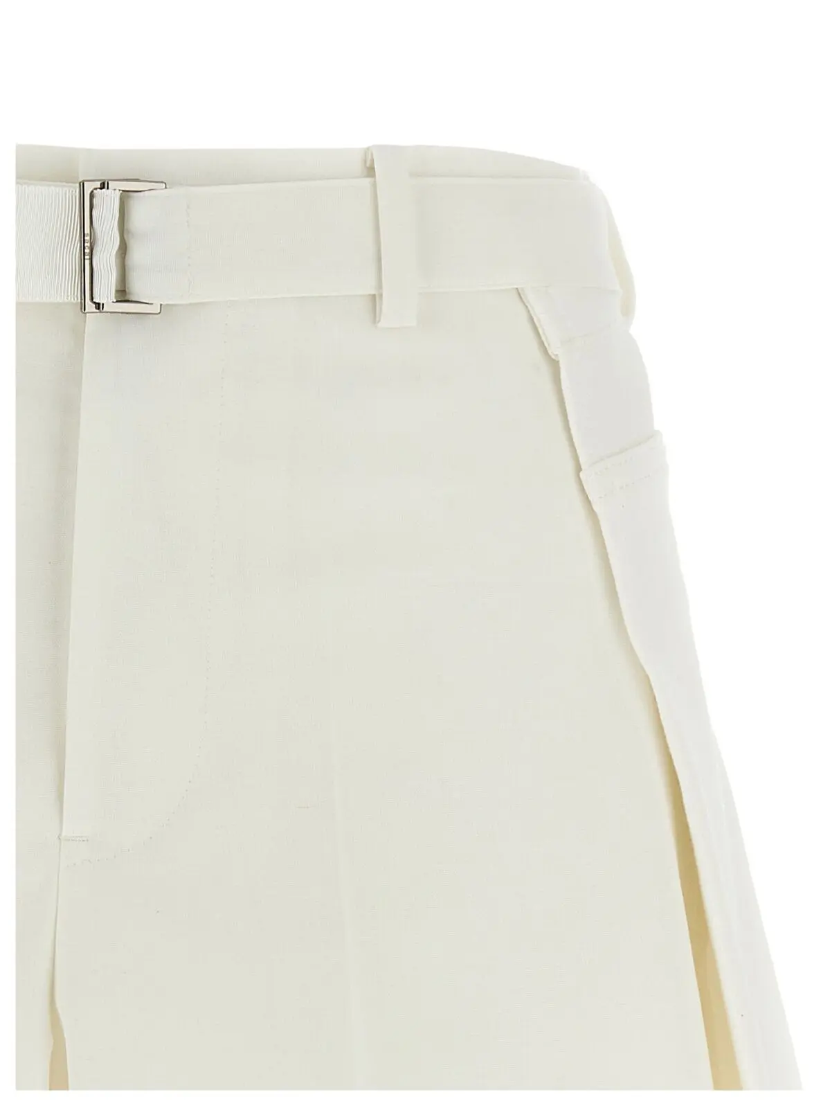 Шорти Sacai з вовняними вставками Білі 3 Wool insert shorts Woman SACAI White