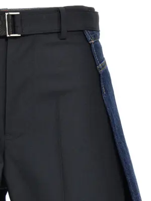 Wool insert shorts Woman SACAI Blue
