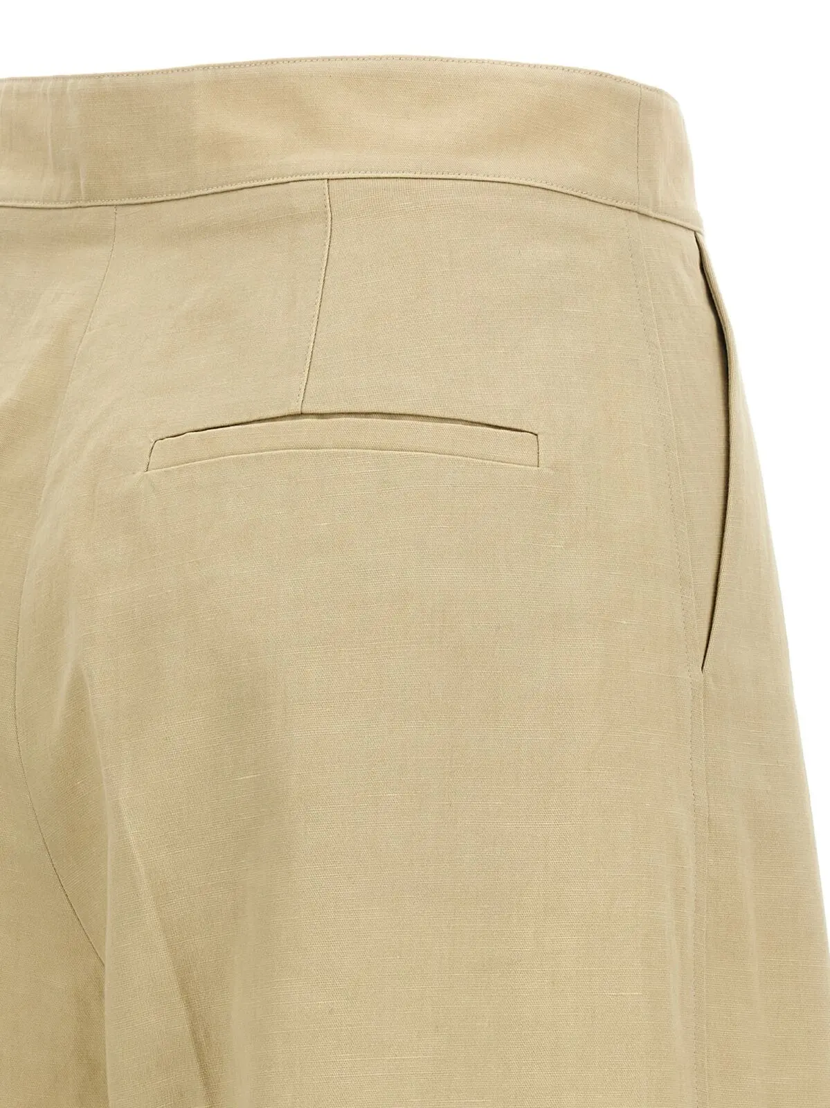 Лляні штани Army Yves Salomon Бежеві 4 Linen trousers 58% co