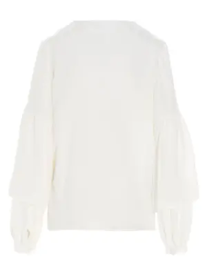 Puff-sleeve silk shirt C02AVORIO DI.LA3 PARI' White