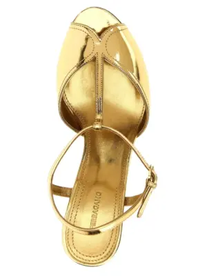 'Ely' sandals 90% calf leather 10% lamb leather FERRAGAMO Gold
