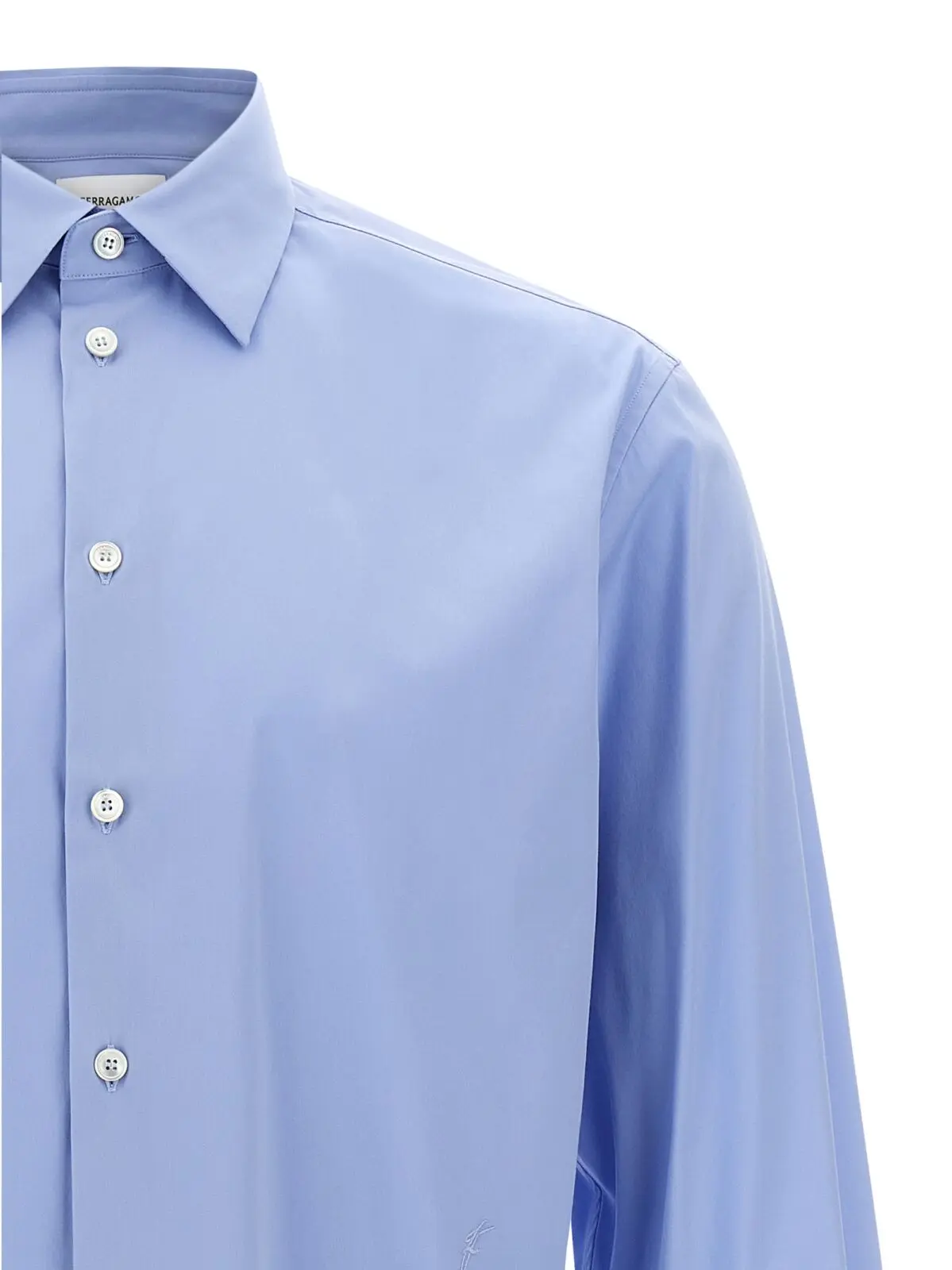 Сорочка Ferragamo Poplin Блакитна 3 Poplin shirt Man FERRAGAMO Light Blue