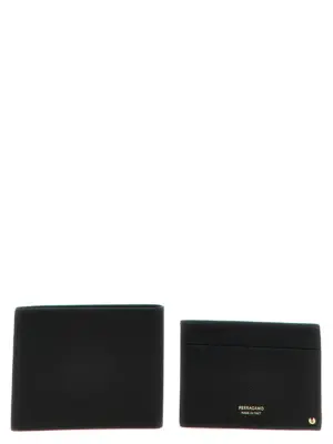 'Gancio' wallet + card holder set 780706NERO FERRAGAMO Black
