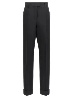 Stretched pleated trousers FERRAGAMO Black
