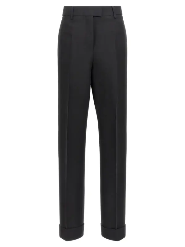 Stretched pleated trousers FERRAGAMO Black
