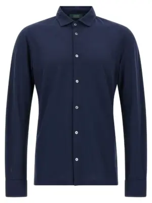 Ice cotton shirt ZANONE Blue