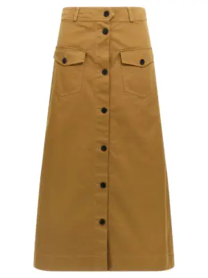 Midi skirt SAINT LAURENT Brown