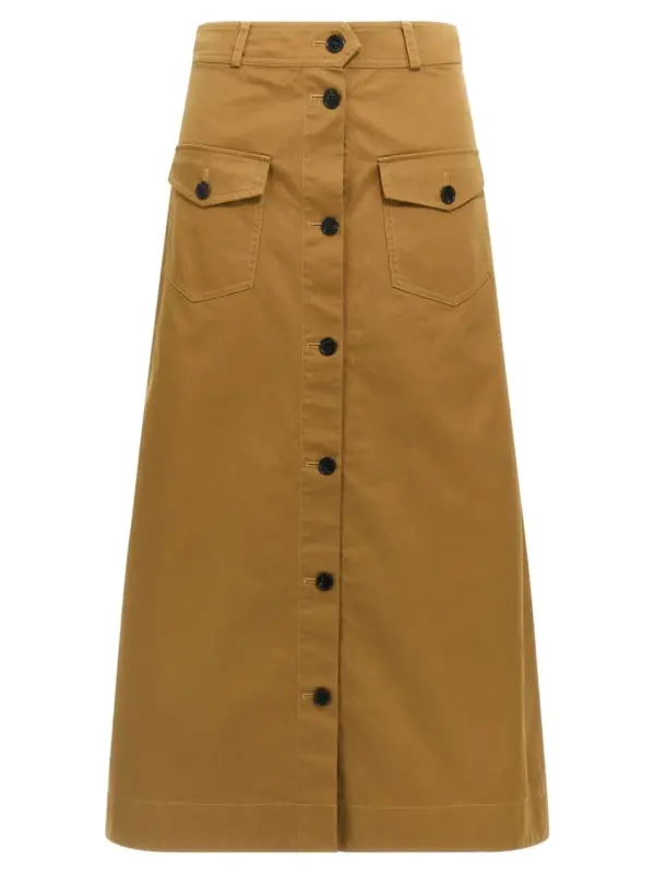 Midi skirt SAINT LAURENT Brown