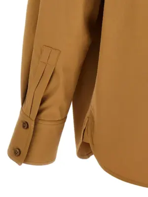 'SX07' blouse 79% cotton 16% polyamide 5% elastane SAINT LAURENT Brown