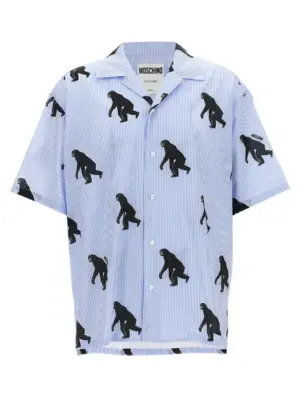 'Scimpanzé' print shirt MOSCHINO Light Blue