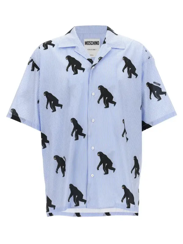 'Scimpanzé' print shirt MOSCHINO Light Blue