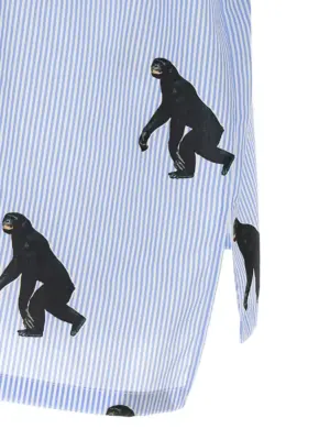 'Scimpanzé' print shirt 100% cotton MOSCHINO Light Blue