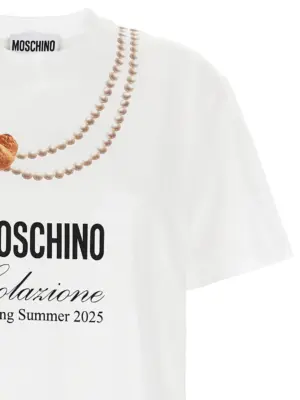 'Colazione' T-shirt Woman MOSCHINO White