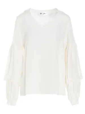 Puff-sleeve silk shirt DI.LA3 PARI' White