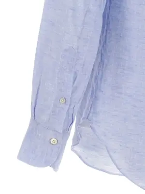 'Gaeta' shirt 100% linen FINAMORE Light Blue