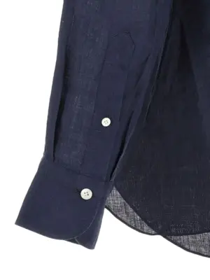 'Gaeta' shirt 100% linen FINAMORE Blue