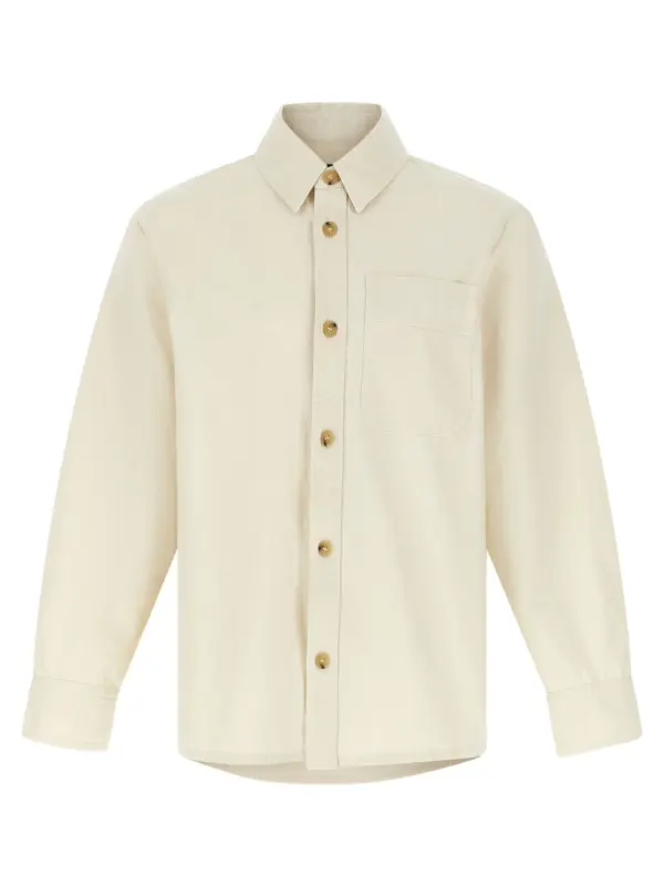 Logo embroidery shirt A.P.C. Beige