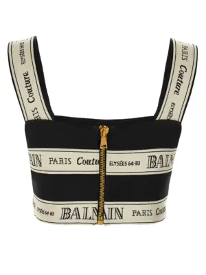 'Nastro Balmain' top EF1AA370JJ95EDY BALMAIN Black