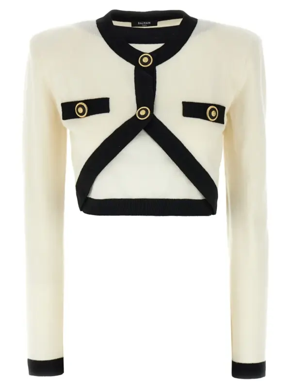 'Filo Leone Catena' sweater BALMAIN White/Black