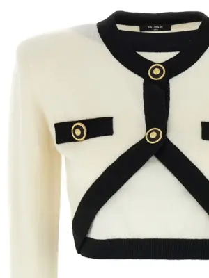 'Filo Leone Catena' sweater Woman BALMAIN White/Black