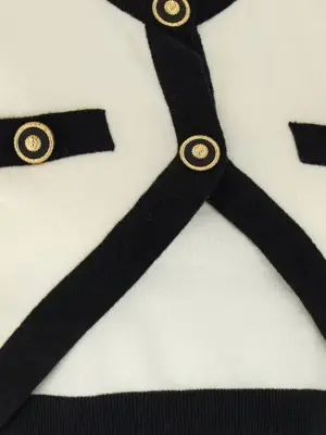 'Filo Leone Catena' sweater 76% wool 24% goat cashmere BALMAIN White/Black