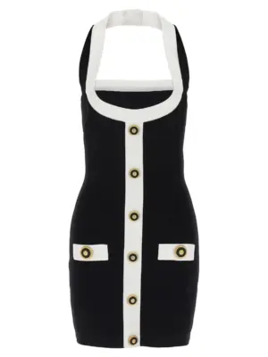'Filo Leone Catena' dress BALMAIN White/Black