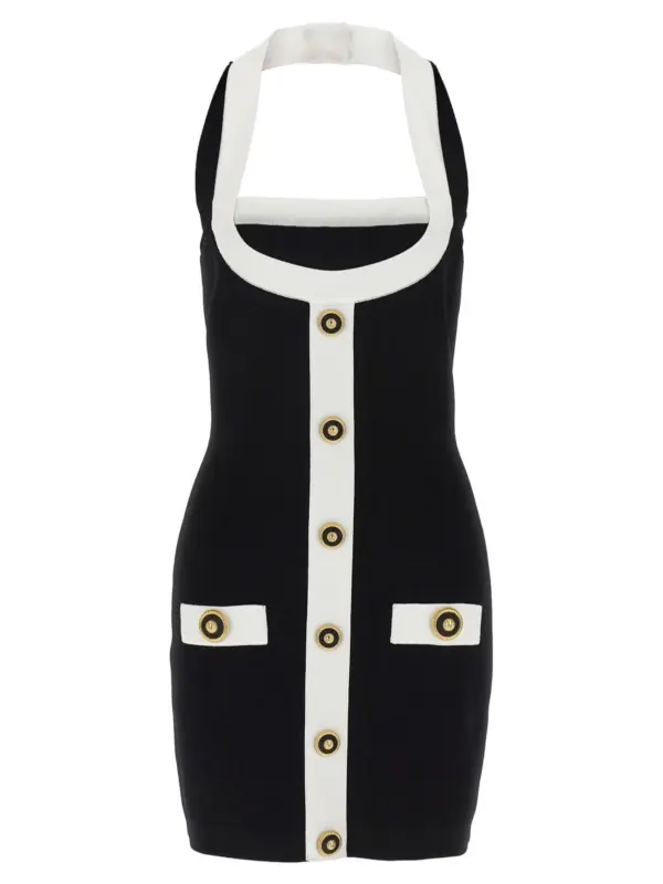 'Filo Leone Catena' dress BALMAIN White/Black