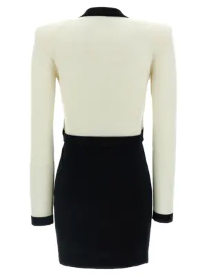 'Filo Leone Catena' dress EF1R9259KH91GAU BALMAIN White/Black