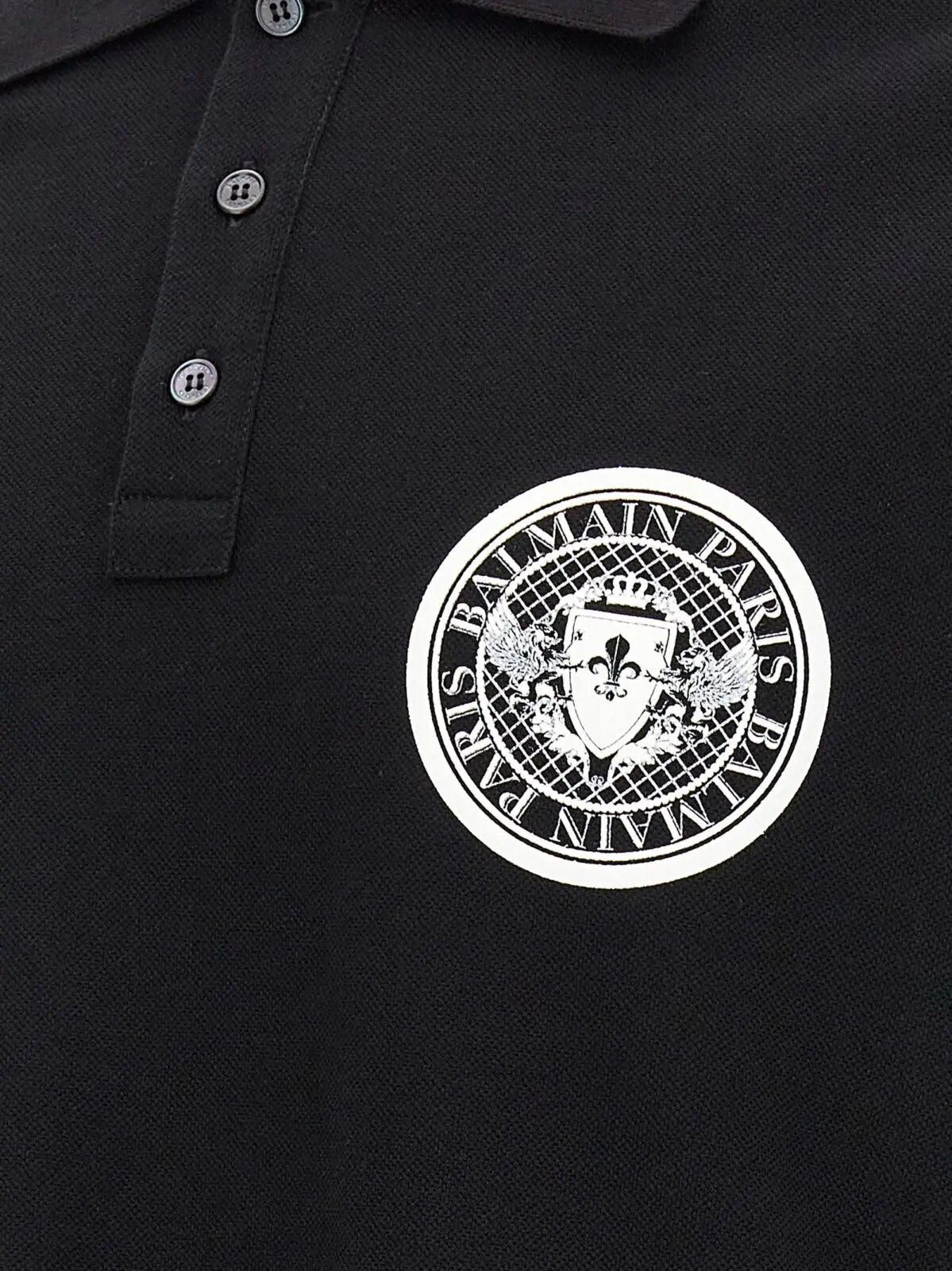 Поло Balmain Coin Чорно-біле 4 'Coin' polo shirt 100% cotton BALMAIN White/Black