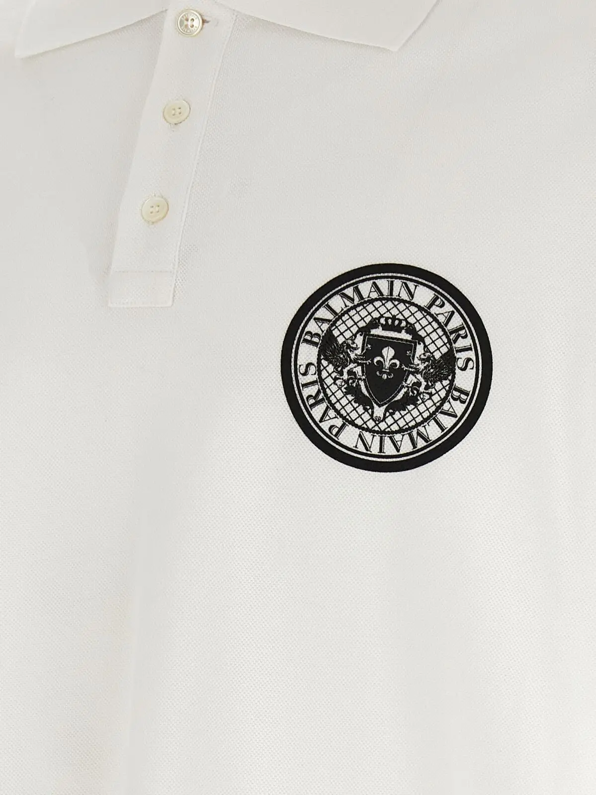 Поло Balmain Coin Чорно-біле 4 'Coin' polo shirt 100% cotton BALMAIN White/Black