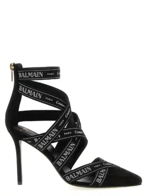 'Couture Ribbon-Print' pumps BALMAIN Black
