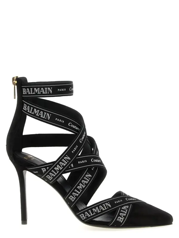 'Couture Ribbon-Print' pumps BALMAIN Black