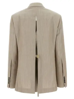 Maxi split blazer FBV211WV0065725 AMI PARIS Beige
