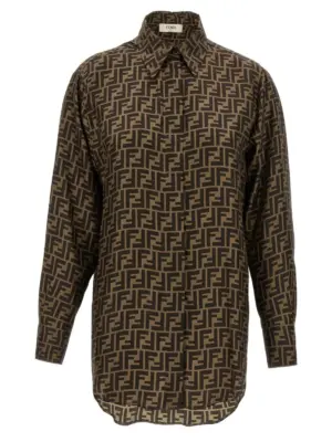 FF monogram shirt FENDI Brown