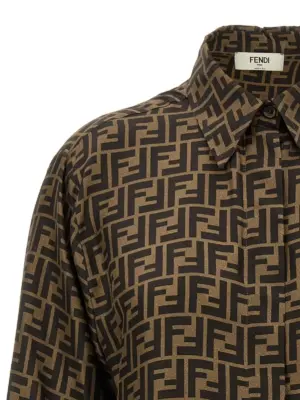 FF monogram shirt Woman FENDI Brown