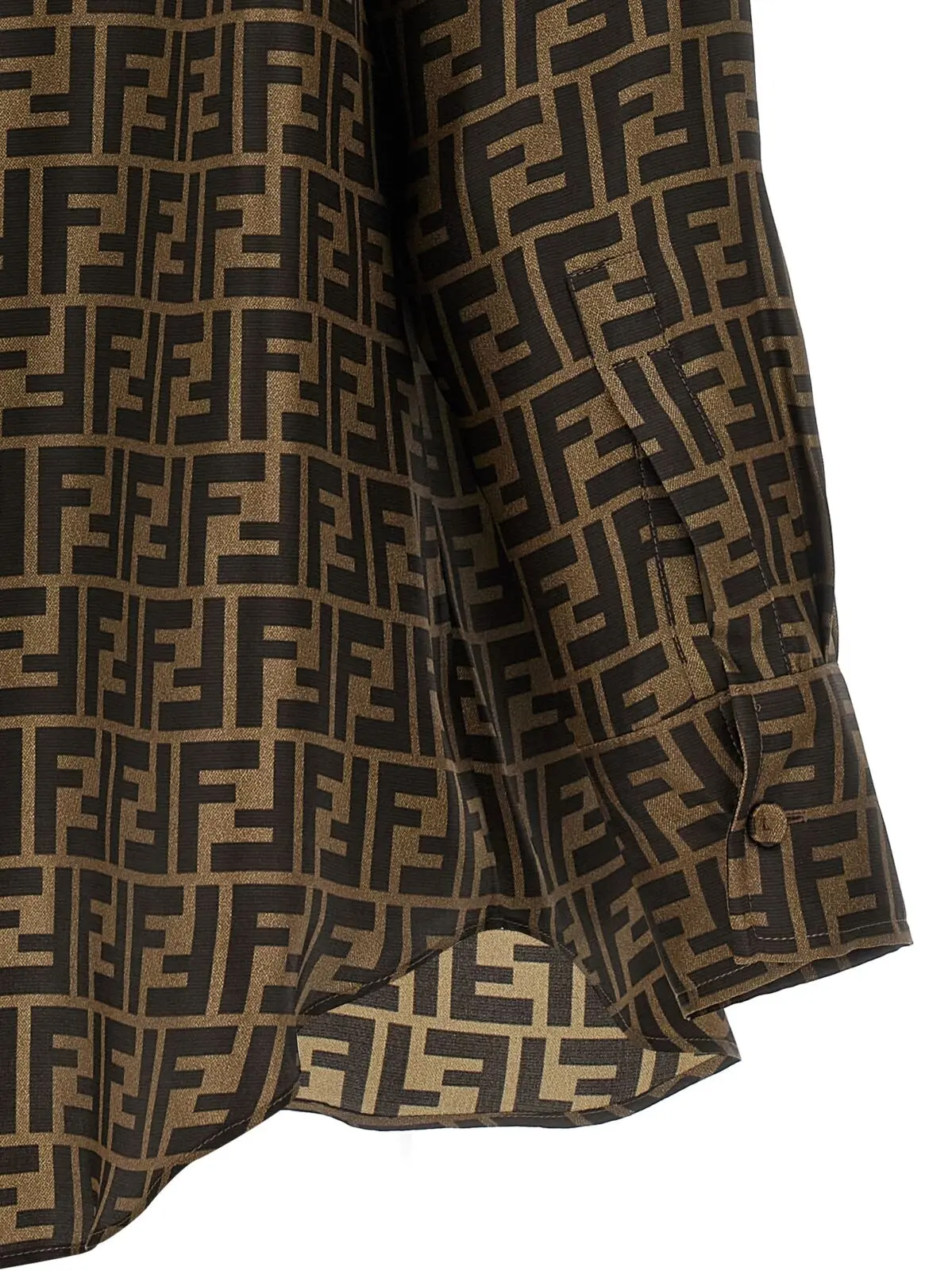 Сорочка Fendi FF monogram Коричнева 4 FF monogram shirt 100% silk FENDI Brown