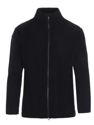 'Basics' cardigan HOMME PLISSE' ISSEY MIYAKE Blue
