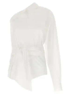 One-shoulder shirt MOSCHINO White