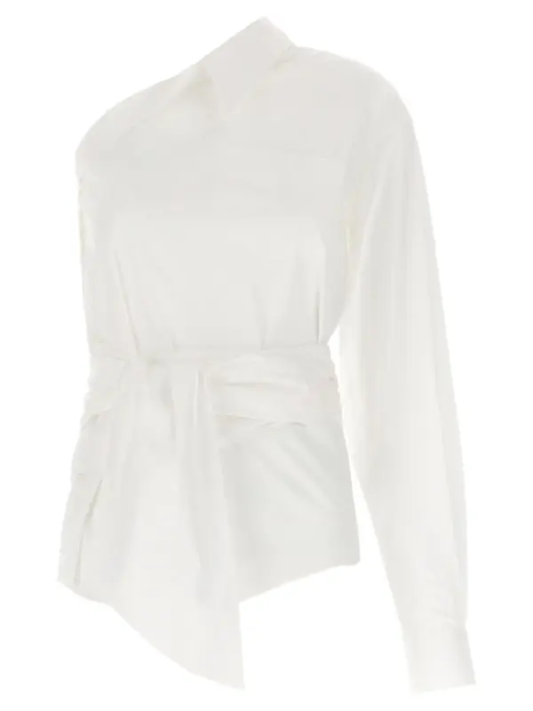 One-shoulder shirt MOSCHINO White