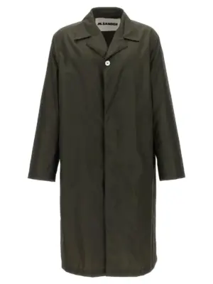 Single-breasted trench coat JIL SANDER Green